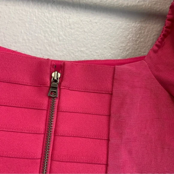 Alice + Olivia Joslyn Puff Sleeve Cropped Top in Wild Pink Size 2 - Picture 11 of 14